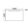 Burgbad Зеркало Eqio с подсветкой 100x60x2.6см ,корпус хром