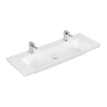 Villeroy&Boch Subway 3.0 Раковина 130х47х17см., 2 отв., подвесная, CeramicPlus, без перелива, цвет: белый камень