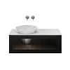 Kerama Marazzi Iconico Тумба 100см., подвесная, с рифленым стеклом, 1 ящик, со столешницей, цвет: черный