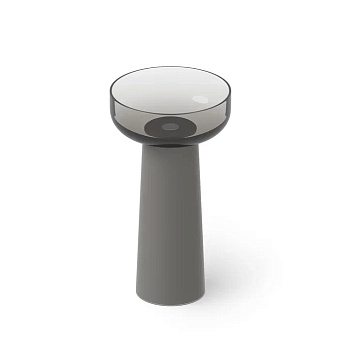 Dea Design Pedestal Basin Раковина 48x48x88см., напольная, без отв., Glasstech, прозрачная смола, цвет: Smoky Black R4