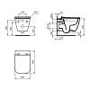 Ideal Standard Ideal Standard i.life B Унитаз подвесной, 54.5х36см., безободковый, с технологией RimLS+, с сиденьем, цвет: Серый глянцевый
