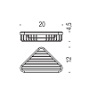 Colombo Basic Угловая металлическая полочка 20.5x12x4.5см, цвет: хром