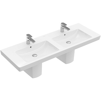 Villeroy&Boch Subway 2.0 Раковина 130х47 см, 2 отв., двойная, с переливом, цвет: белый