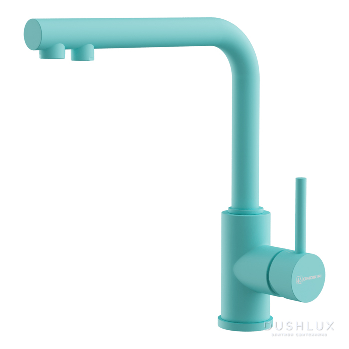 Фото Omoikiri Nakagawa 2 Plus Смеситель для кухни, на 1 отв., излив: 25.5см., цвет: azur blue