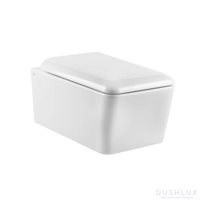 Фото Gessi Rettangolo Унитаз подвесной 55.6х36.2см, в комплекте с сиденьем Soft Close, цвет: белый