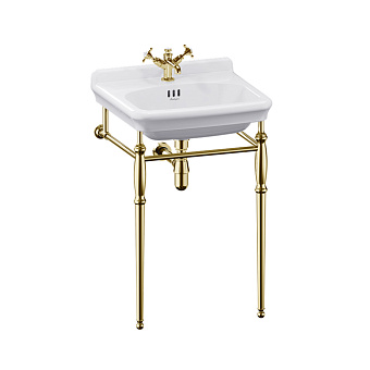 Burlington Guild Раковина подвесная 56x51см, с 1 отв., с подстольем gold, цвет: белый