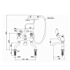 Burlington Birkenhead Смеситель для ванны набортный, под наклоном”, с ручным душем, цвет: хром