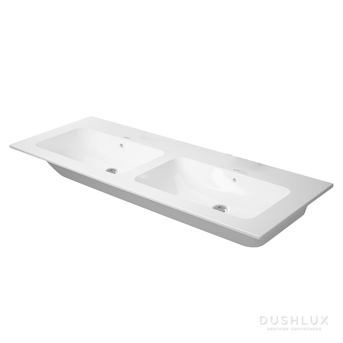 Фото Duravit ME by Starck Двойная раковина 130x49см, встраиваемая сверху, без отв., цвет: белый