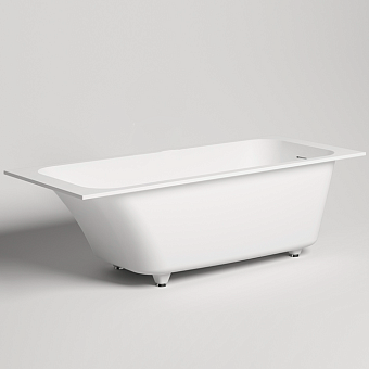Salini Orlanda KIT Встраиваемая ванна 170x80x60cм, "Up&Down", сифон, щелевой слив-перелив, S-Stone, цвет: белый матовый