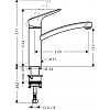 Hansgrohe Logis M31 Кухонный смеситель на 1 отв, однорычажный, поворотный излив 220мм, h166мм, 1jet, для уст. перед окном, цвет: хром