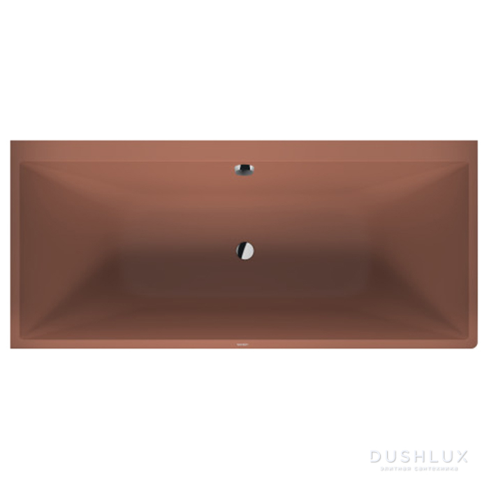 Фото Duravit Vitrium Ванна встраиваемая 180x80см, Sx, с ножками, с2 наклонами для спины, прямоугольная, цвет: матовая корица