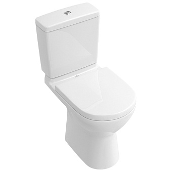 Villeroy&Boch O.novo Унитаз-компакт 36х64.6х43см., напольный, с открытым смывным краем, с сиденьем, цвет: альпийский белый