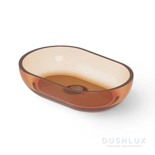 Фото Dea Design Washbasins Раковина 58x38x14см., накладная, без отв., Glasstech, прозрачная смола, цвет: Sunset R1