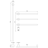 CEA Design EQUILIBRIO Полотенцесушитель электрический, 1 трубка 106см, 3 трубки 58см, кнопка включения в комплекте, цвет: PVD черный сатинированный