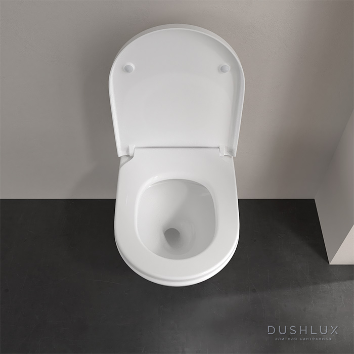 Фото Villeroy&Boch Subway 3 Унитаз подвесной, безободковый, сиденье-в комплекте SoftClosing, с антигрязевым покрытием CeramicPlus, цвет: альпийский белый