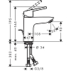 Hansgrohe Logis Loop Смеситель для раковины 100 на 1 отв. с донным клапаном, излив 108мм, h93мм, цвет: хром