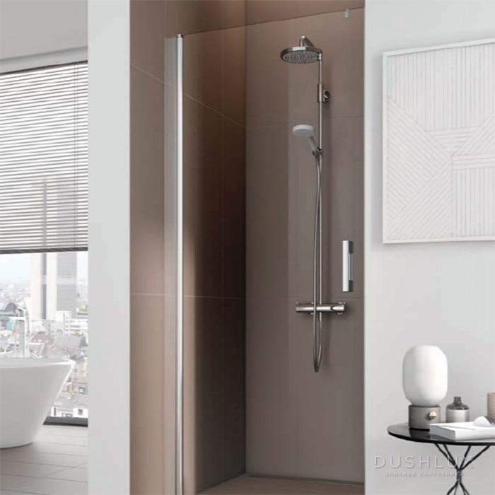 Фото KERMI Pega 1TL Душевая дверь 100x200см., серебро+klar+clean