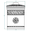 THG MARQUISE NOIR DECOR OR Банка керамическая с крышкой, настольная, декор черный/золото, цвет: белый