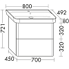 Burgbad Iveo База подвесная с керамическим умывальником с 1 отв под смес. 80x49.2x72.1см., 2 выдв ящика, сифон в компл.подсветка F2833, цвет: белый глянец