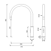 CEA Design ETW Кран для кухни, 1 отв., с поворотным изливом, цвет: нержавеющая сталь