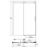 Kerama Marazzi Cristallo Душевая дверь 140x210см., раздвижная, с функцией soft close, цвет: черный матовый