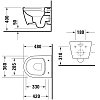 Duravit ME by Starck Унитаз 37x48см., подвесной, Rimless, Durafix, цвет: белый