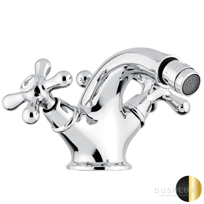 Фото Emmevi Deco Classic Смеситель для биде, 1 отверстие, с донным клапаном, цвет: черный/золото