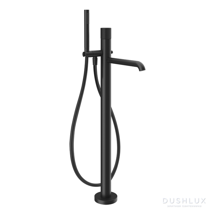 Фото Gessi Habito Rigato Смеситель для ванны, напольный, цвет: Matte Black