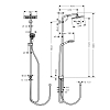 Hansgrohe Crometta Душевая стойка с верхним душем 24см, ручным душем и шлангом 150см, цвет: хром