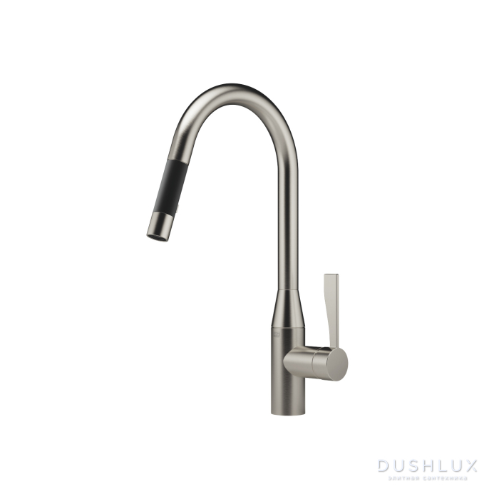 Фото Dornbracht Sync Смеситель для раковины, на 1 отв., Pull-down с выдвижной лейкой, цвет: платина матовая