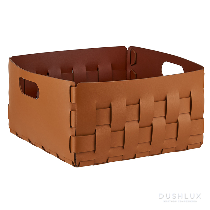 ADJ Корзинка Bottega, 35x35xH20 см., цвет: коньяк/бордо