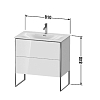 Duravit XSquare База напольная 81x47.8x84см с раковиной, 2 яшика, цвет: глянцевый белый