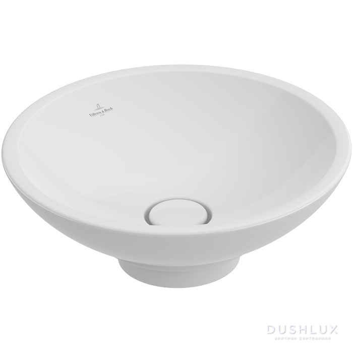 Фото Villeroy&Boch Loop Friends Раковина 43 см, без отв., без перелива, с антигрязевым покрытием CeramicPlus, цвет: белый