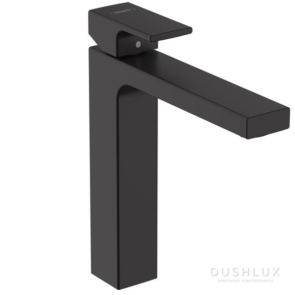 Фото Hansgrohe Vernis Shape Смеситель для раковины 230, на 1 отв, без донного клапана, излив 169мм, h190мм, цвет: матовый черный