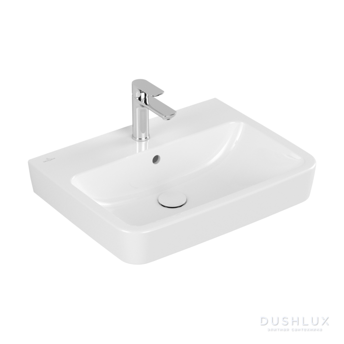 Фото Villeroy&Boch O.novo раковина 60x46x17.5см., 1 отв., подвесная, с переливом, цвет: альпийский белый