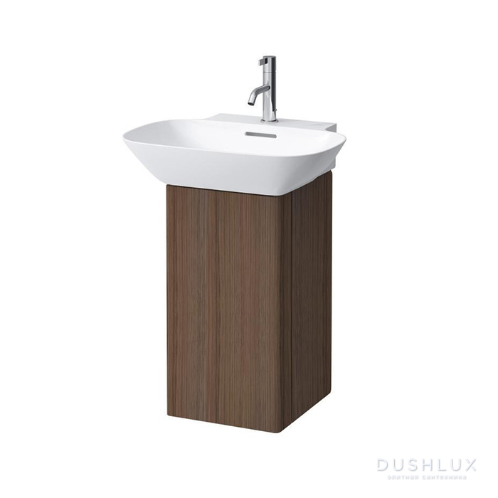 Фото Laufen INO Тумба под раковину 815302, 32x34x60.5см, с 1 дверцей, с сифоном, с 4 полками, DX, цвет: темный орех