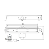 Plumberia Selection Трап душевой PS IN-TILE 6x100см., 2устор. накладка из нерж. стали, комбинир. затвор с горизонт. выпуском Ду 50мм., 40л/мин., цвет: золото 24К