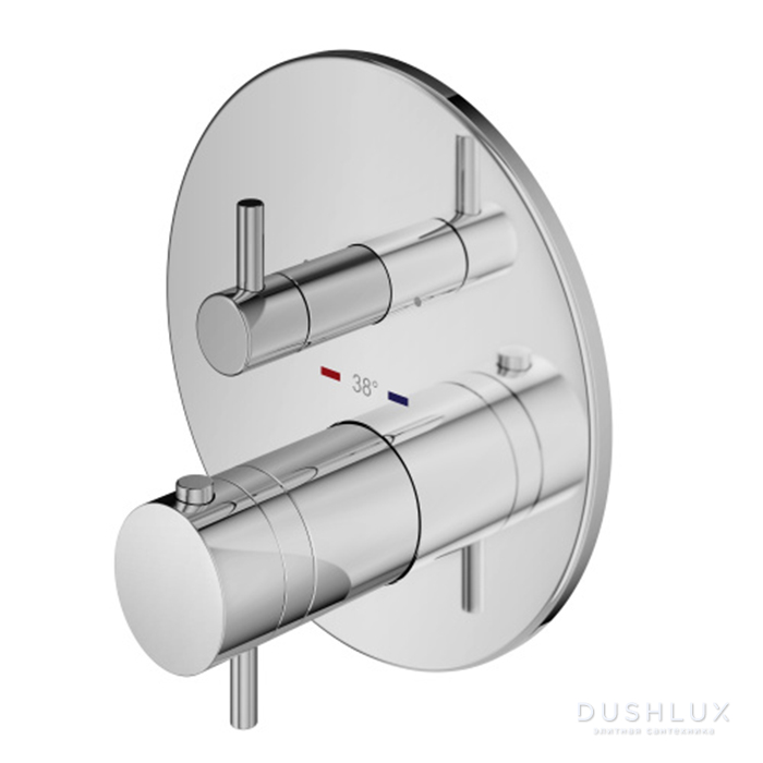 Фото Plumberia Selection Смеситель для душа, встраиваемый, термостатический, на 2 выхода, цвет: хром