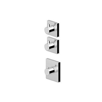 Zucchetti Pan Встроенный термостатический смеситель, 1/2”, с 2 запорными клапанами, цвет: хром