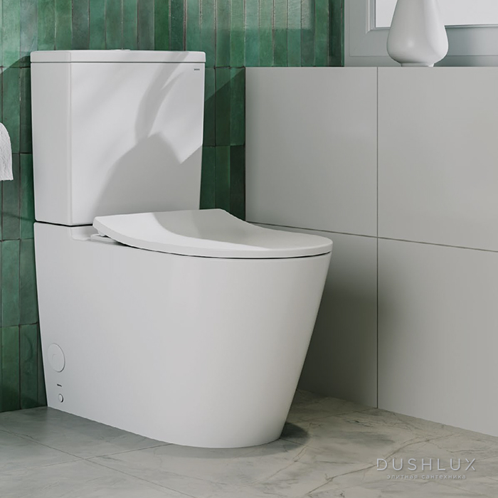 Фото TOTO RP Унитаз-моноблок 38x70x43см, безободковый, Tornado, сиденье Slim микролифт, цвет: белый