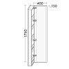 Burgbad Sys30 Шкаф 40x15x176см., подвесной, 1 зеркало, 5 полок, левый, цвет: белый матовый