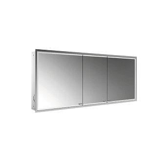 EMCO Prestige2 Зеркальный шкаф 66x161.5см., встраиваемый, LED-подсветка, 3 двери, 4 полки, розетка, с EMCO light system
