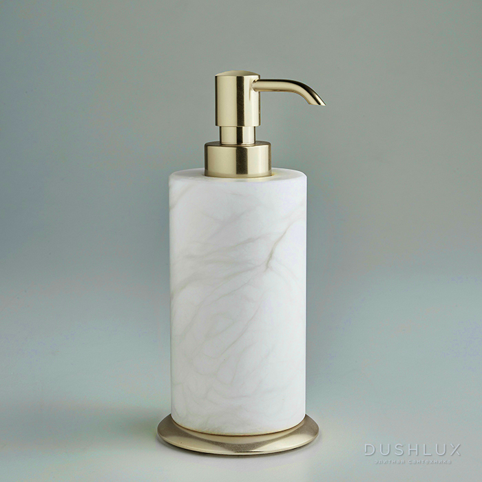 Фото 3SC Baster Round Дозатор для жидкого мыла, настольный, цвет: алебастр/Polished Satin Gold