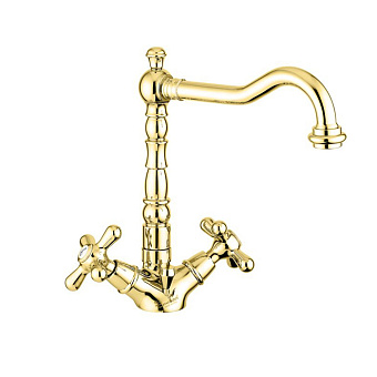 Emmevi Deco Old Смеситель для раковины (излив 19 см), с донным клапаном, цвет: золото