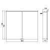 EMCO Flat Зеркальный шкаф 80x72.7см., LED-подсветка, 2 двери, 2 полки, розетка, без нижней подсветки