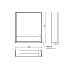 Emco Loft Зеркальный шкаф 60см., с подсветкой LED с с ниж.отделением навесная модель, 1-дверка, петли справа зеркальная задняя стенка