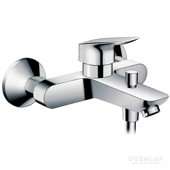 Фото Hansgrohe Logis E Смеситель для ванны, настенный, излив 180мм, с переключателем на душ, цвет: хром