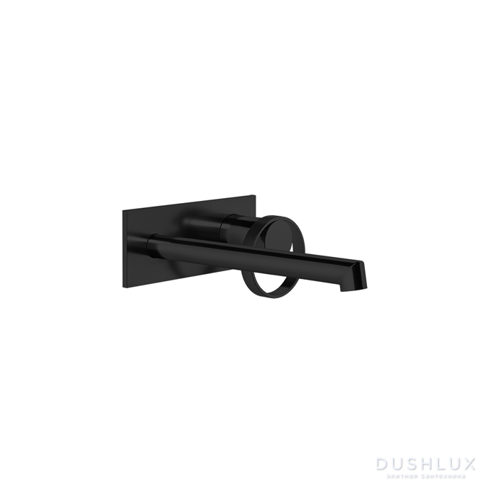 Фото Gessi Anello Смеситель для раковины, настенный, с изливом 194-214 мм, цвет: Black XL