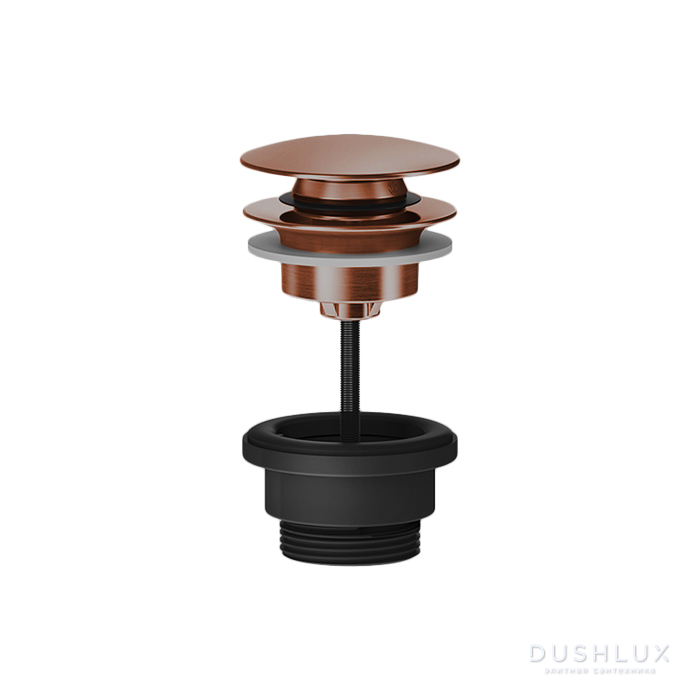Фото Gessi 316 Донный клапан нажимной “Stop&Go”, для раковин без перелива, цвет: Copper Brushed PVD