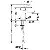 Duravit A.1 Смеситель для раковины, 1 отв., излив 95 мм, с донным клапаном, цвет: хром